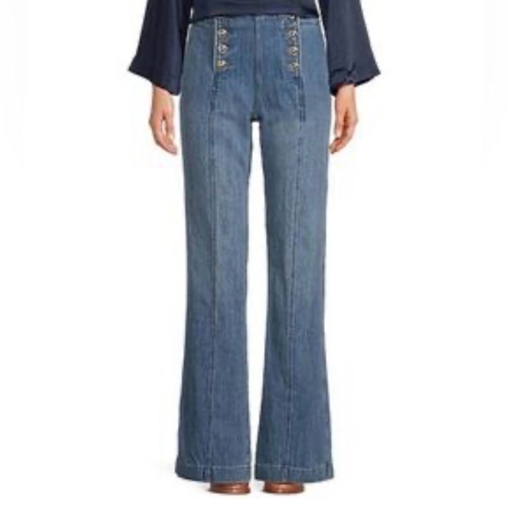 Michael Kors Angel Blue Flare Leg Sailor Jeans  Womens Size 4